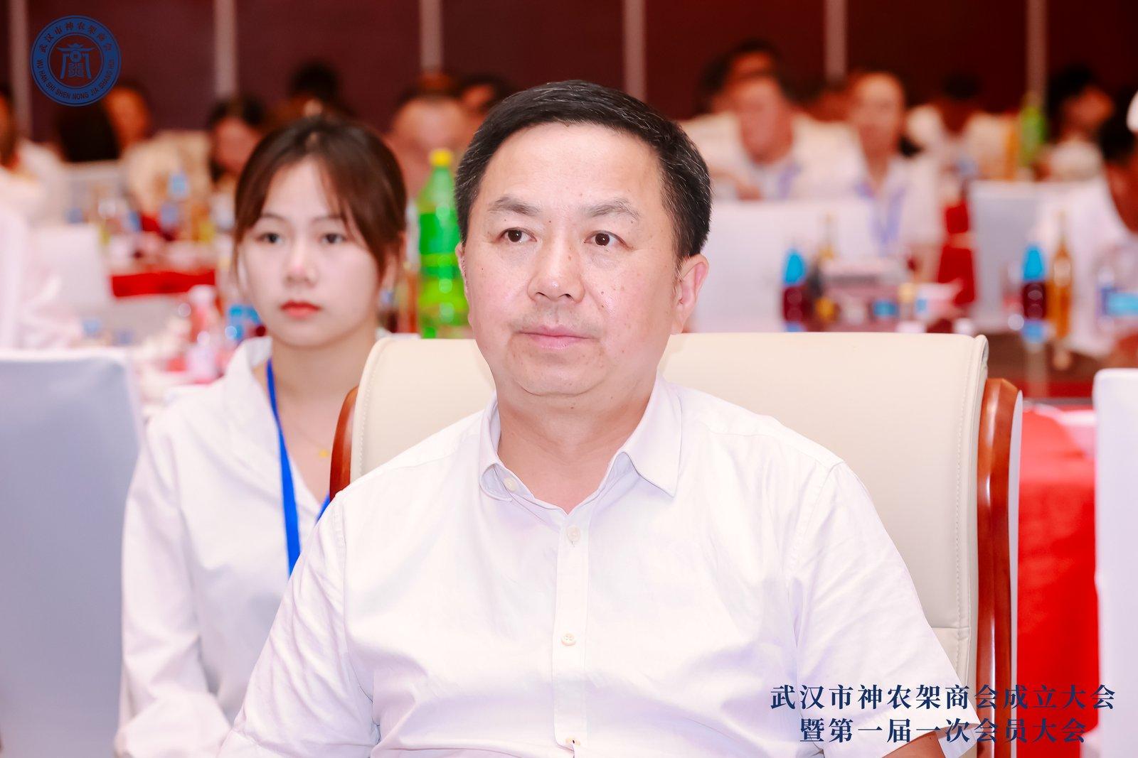 湖北省退役军人事务厅党组成员副厅长刘启俊出席武汉市神农架商会成立大会